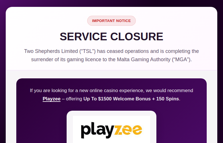 Jonny Jackpot casino homepage screenshot